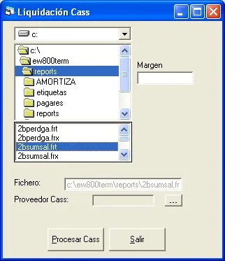Captura de pantalla — Ayuda WINTRANS: Liquidación Cass