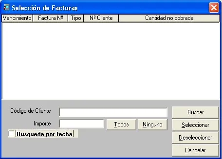 Captura de pantalla 6 — Ayuda WINTRANS: Búsquedas no cobradas