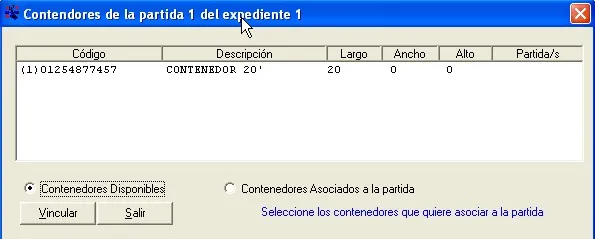 Captura de pantalla 19 — Ayuda WINTRANS: Partidas