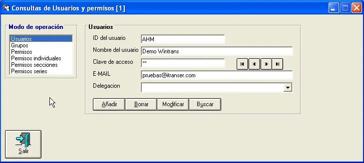 Captura de pantalla — Ayuda WINTRANS: Usuarios
